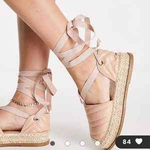 Missguided platform espadrilles sz 7, blush